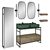 Inspira Badmöbel-Set AB2 (Gesamtbreite Badmöbel: 120 cm, Forest Green/Canela Oak/Black, Matt, 15 -tlg.) | BAUHAUS
