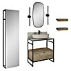 Inspira Badmöbel-Set AF4 (Gesamtbreite Badmöbel: 80 cm, Fume/Canela Oak/Black, Matt, 12 -tlg.) | BAUHAUS