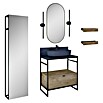 Inspira Badmöbel-Set AG5 (Gesamtbreite Badmöbel: 80 cm, Navy Blue/Canela Oak/Black, Matt, 12 -tlg.) | BAUHAUS