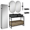 Inspira Badmöbel-Set AJ1 (Gesamtbreite Badmöbel: 120 cm, Anthracite/Canela Oak/Black, Matt, 15 -tlg.) | BAUHAUS