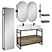Inspira Badmöbel-Set AJ7 (Gesamtbreite Badmöbel: 120 cm, White/Canela Oak/Black, Matt, 12 -tlg.) | BAUHAUS