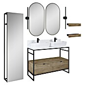 Inspira Badmöbel-Set AJ7 (12 -tlg., 120 cm, White/Canela Oak/Black, Matt) | BAUHAUS