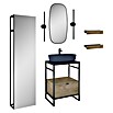 Inspira Badmöbel-Set BK5 (Gesamtbreite Badmöbel: 62 cm, Navy Blue/Canela Oak/Black, Matt, 11 -tlg.) | BAUHAUS