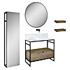 Inspira Badmöbel-Set BN7 (Gesamtbreite Badmöbel: 100 cm, White/Canela Oak/Black, Matt, 10 -tlg.) | BAUHAUS