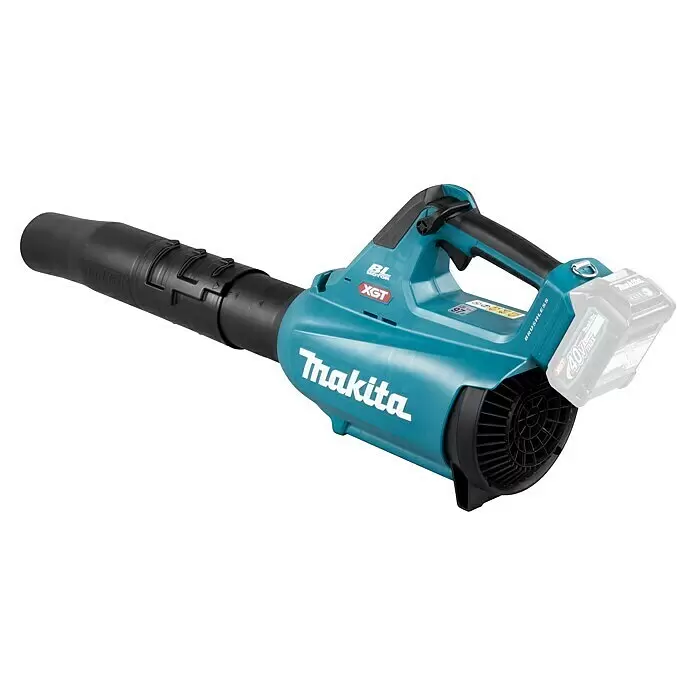 Makita Akku-Laubbläser UB001GZ - 40 V, Ohne Akku, Blasgeschwindigkeit: 53 m/s - Makita Akku-Gebläse, türkis und schwarz, mit 40V Akku.