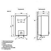 Vaillant Obertischspeicher VEN 5 O Plus (Fassungsvermögen: 5 l, Heizleistung: 2.000 W, Temperaturbereich: +7 °C bis +85 °C)