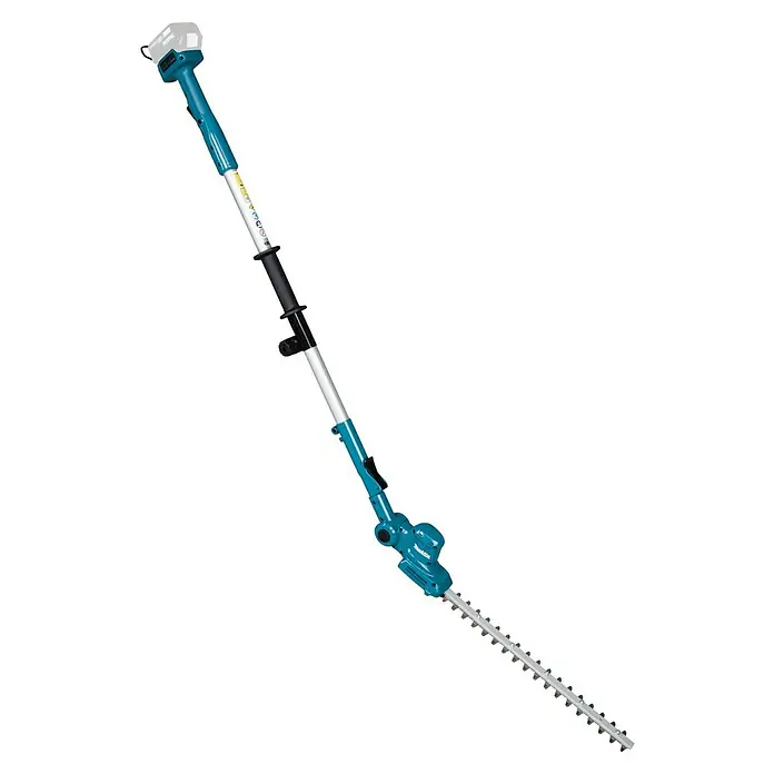 Makita LXT 18V Akku-Heckenschere DUN461WZ - 18 V, Li-Ionen, Ohne Akku, Schnittlänge: 46 cm - Abbildung einer Makita Akku-Heckenschere, die sich ideal zum Trimmen höherer Hecken ohne Leiter eignet.
