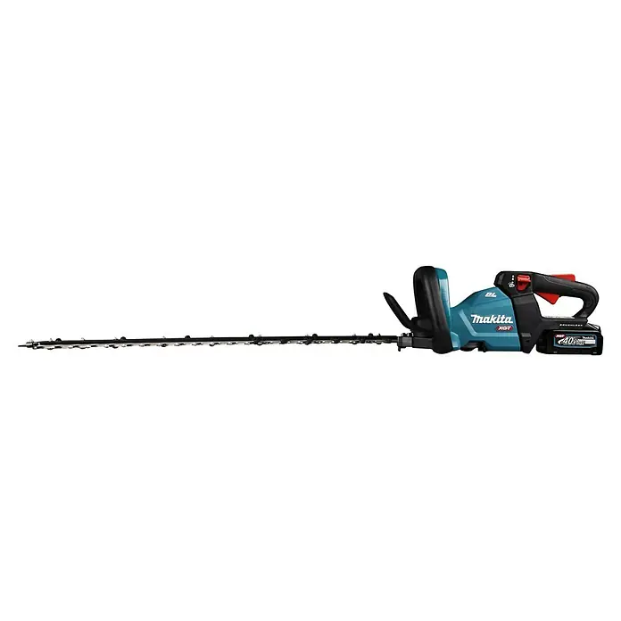 Makita XGT 40V max. Akku-Heckenschere UH007GD201 - 40 V, Li-Ionen, 2 Akkus, Schnittlänge: 75 cm - Die Makita XGT Akku-Heckenschere mit einer 40V-Batterie für präzise und effiziente Gartenarbeit.