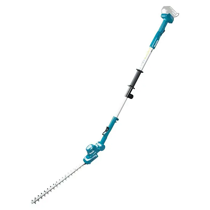 Makita LXT 18V Akku-Heckenschere DUN461WZ - 18 V, Li-Ionen, Ohne Akku, Schnittlänge: 46 cm - Abbildung einer Makita Akku-Teleskop-Heckenschere, die für den komfortablen und effizienten Heckenschnitt in der Höhe konzipiert ist.