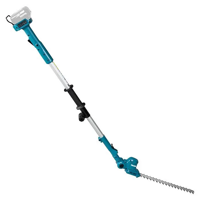Makita LXT 18V Akku-Heckenschere DUN461WZ - 18 V, Li-Ionen, Ohne Akku, Schnittlänge: 46 cm - Makita 18V Akku-Stielheckenschere in Türkis und Silber, für große Reichweiten und effizientes Heckenschneiden.