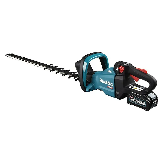 Makita XGT 40V max. Akku-Heckenschere UH007GD201 - 40 V, Li-Ionen, 2 Akkus, Schnittlänge: 75 cm - Makita XGT Akku-Heckenschere, ein leistungsstarkes Gartengerät für präzise Heckenschnitte.
