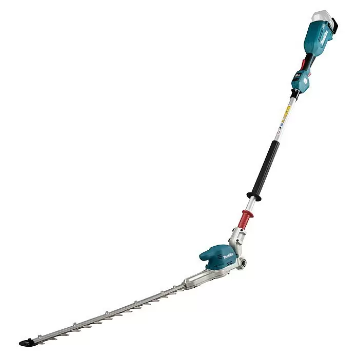 Makita LXT 18V Akku-Heckenschere DUN500WZ - 18 V, Li-Ionen, Ohne Akku - Kabellose türkis-schwarze Makita Hochentaster-Heckenschere mit langer silberner Schneide, ideal für hohe Hecken.