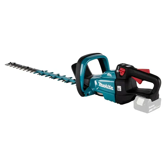 Makita LXT 18V Akku-Heckenschere DUH601Z - 18 V, Li-Ionen, Ohne Akku - Abbildung einer akkubetriebenen Makita-Heckenschere mit langer Klinge und ergonomischem Griff für den einfachen Gebrauch bei der Gartenarbeit.
