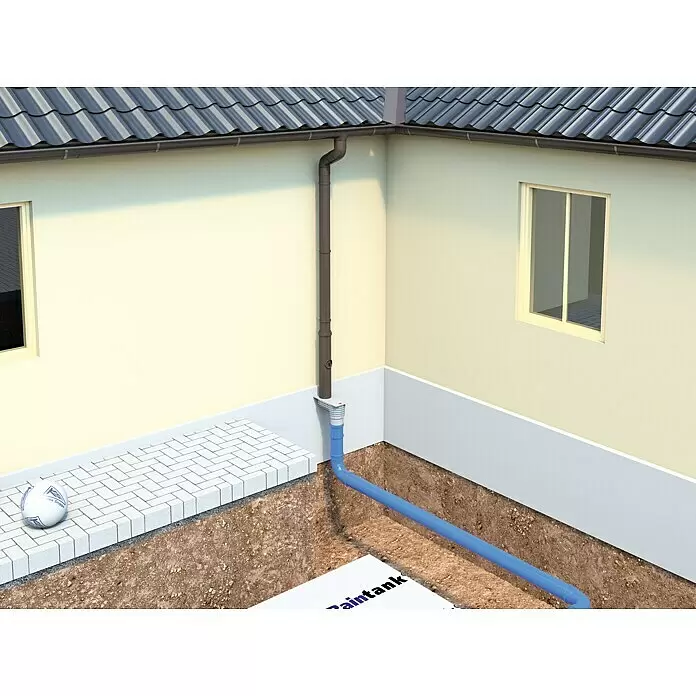 FunkeGruppe Fallrohr - Nennweite: 100 mm, Länge: 100 cm, Kunststoff, Braun - Detailaufnahme