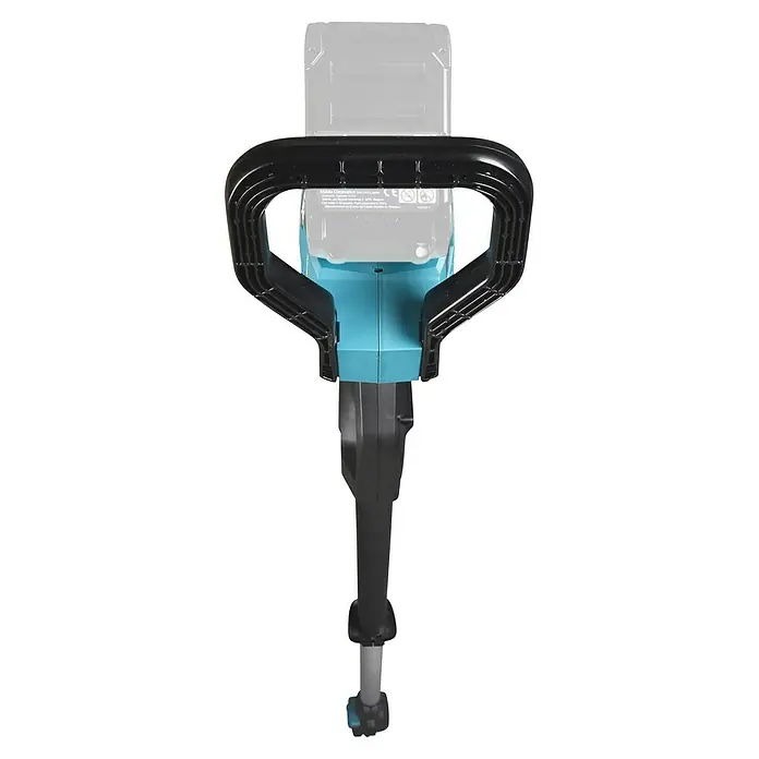 Makita XGT 40V max. Akku-Hochentaster UA004GZ - 40 V, Ohne Akku, Schwertlänge: 30 cm - Nahaufnahme einer Makita Gartenfräse mit blauem Gehäuse und schwarzem Griff.