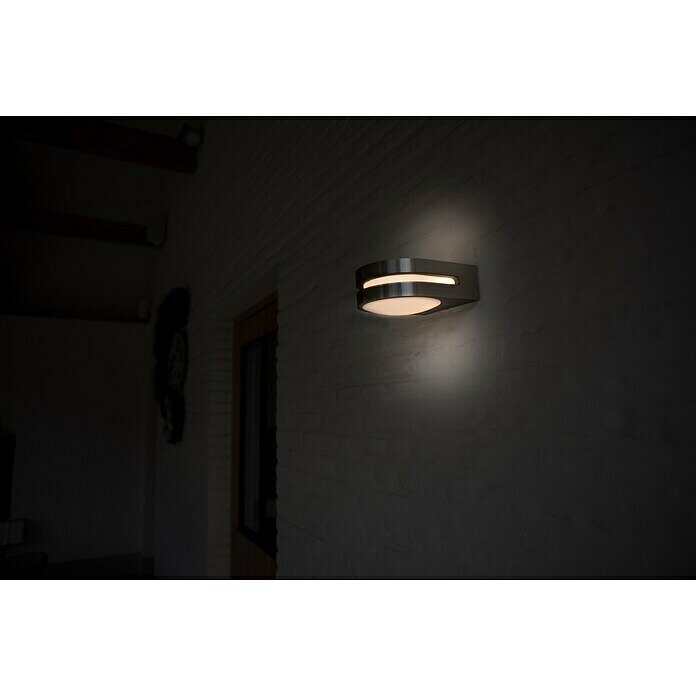 Lutec LED-Außenwandleuchte Fancy (12,5 W, 17,2 x Edelstahl, x 8,4 IP54) 14 cm, BAUHAUS 