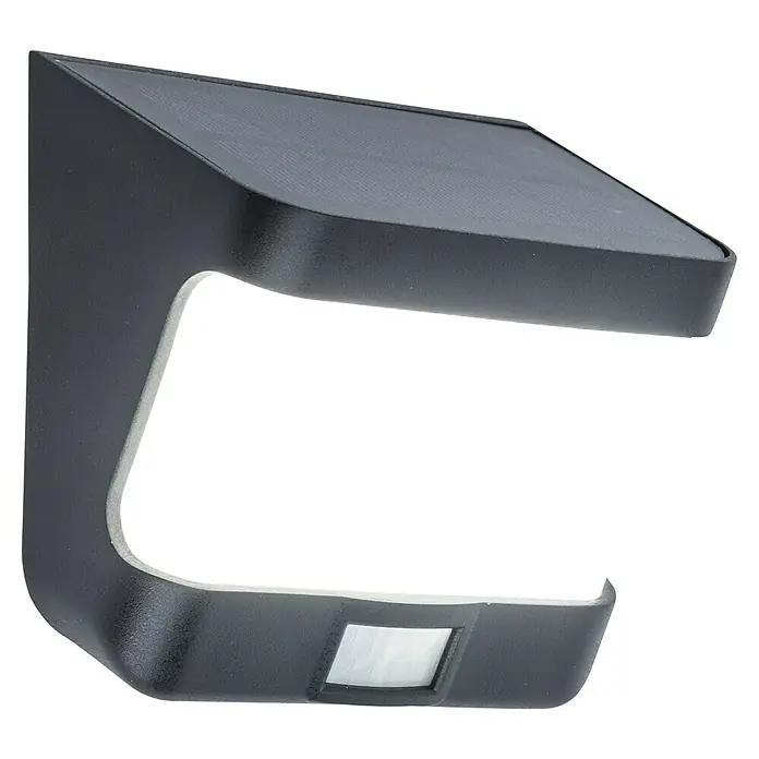 Lutec LED-Sensor-Außenwandleuchte - 8 W, L x B x H: 6,9 x 12,5 x 11,8 cm, Schwarz, Neutralweiß - Nahaufnahme einer schwarzen, quadratischen Solar-Wandleuchte mit Bewegungssensor, ideal für den Außenbereich.
