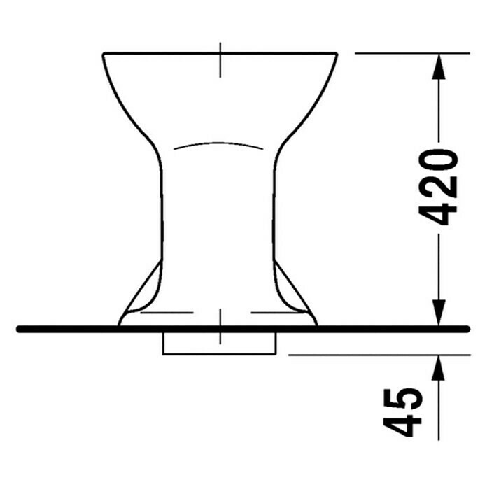 Duravit Stand-WC Duraplus WasserlosMit Spülrand, Ohne Spezialglasur, Weiß Sketch