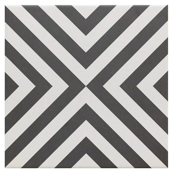Kamena podna pločica Retro Zebra  (20 x 20 cm, Crno-bijela, Mat) | BAUHAUS
