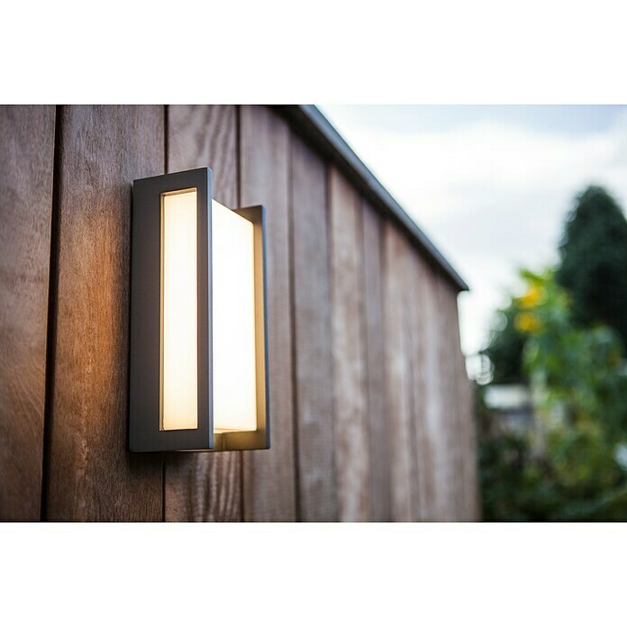 Lutec Qubo LED-Außenwandleuchte (17,3 W, 7,1 x 11 x 22 cm, Anthrazit, IP54)  | BAUHAUS | Wandleuchten