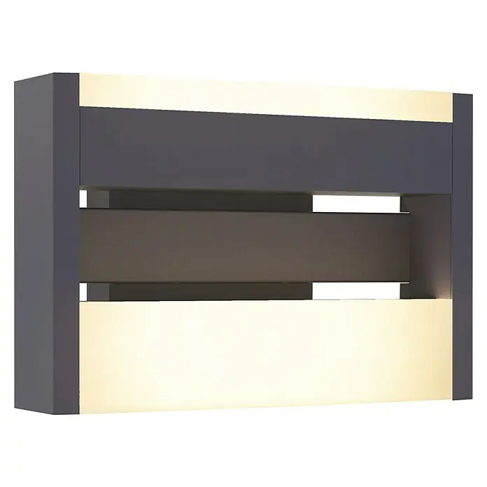 Lutec Conroy LED-Außenwandleuchte - 17,8 W, 22,5 x 15,5 x 9,7 cm, Anthrazit, IP44 - Moderne graue Wandleuchte mit einem stilvollen, horizontalen Design, das eine sanfte und indirekte Beleuchtung bietet. Perfekt für Wohnräume.