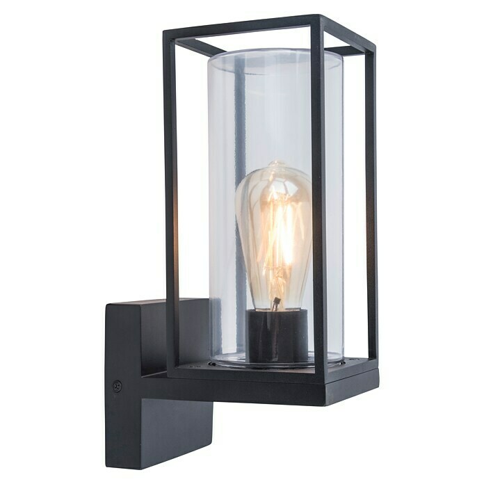 Lutec Außenwandleuchte FLAIR (40 W, 12 x 17,2 x 31,3 cm, Schwarz-matt, IP44) | BAUHAUS