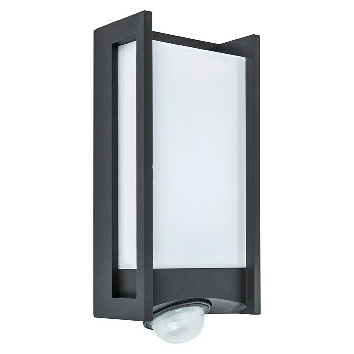 Lutec Qubo LED-Außenwandleuchte (14 W, 10,6 x 11 x 27 cm, Anthrazit, IP54, Bewegungsmelder) | BAUHAUS