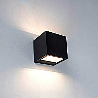 Lutec LED-Außenwandleuchte Gemini (9 W, 8,8 x 8,5 x 8,6 cm, Schwarz matt, IP54)
