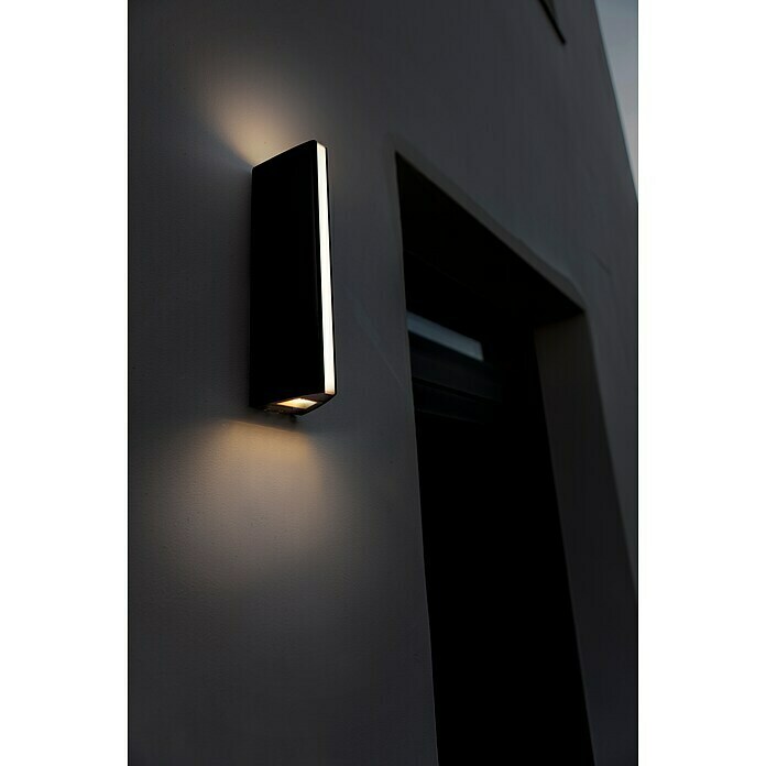 Lutec LED-Außenwandleuchte Leo (14,5 W, 8,7 x 6,6 x 30 cm, Schwarz matt, IP54) | BAUHAUS