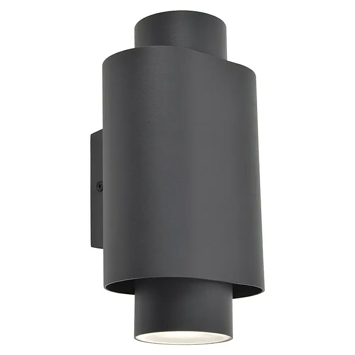 Lutec Außenwandleuchte Cypres - 14 W, 10,9 x 9,6 x 20,2 cm, Anthrazit, IP44 - Moderne schwarze Wandleuchte mit zylindrischem Design, ideal für Außenbereiche, die stilvolle Beleuchtung benötigen.