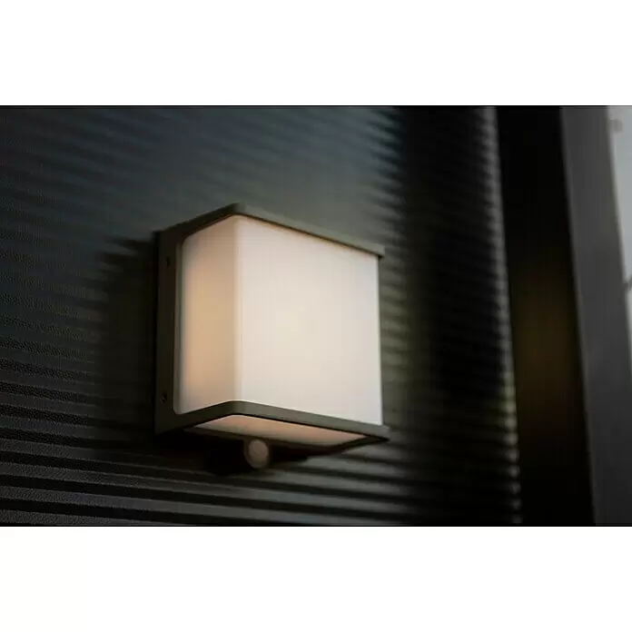 Lutec LED-Solar-Außenwandleuchte DOBLOSolarzelle, Aluminium, Neutralweiß, Anthrazit, L x B x H: 15 x 8,9 x 17 cm
