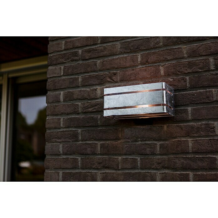 Lutec Außenwandleuchte Vidar (40 W, 25 x 11,3 x 11 cm, Verzinkt, IP54) | BAUHAUS