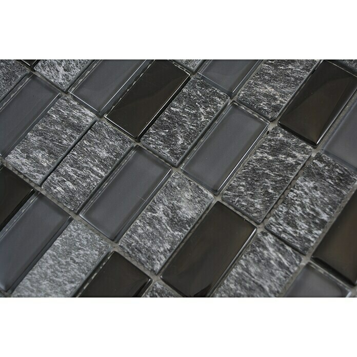 Mozaik pločica Crystal Mix XCM MS816  (32,2 x 31 cm, Crno-sive boje, Sjaj) | BAUHAUS