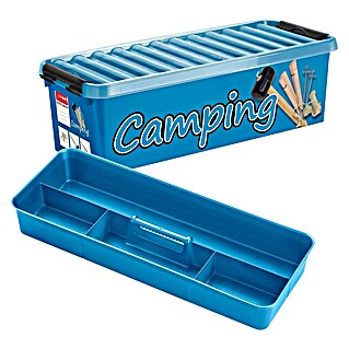 Sunware Aufbewahrungsbox Q-Line (L x B x H: 48,5 x 19 x 14,7 cm, Kunststoff, Blau)