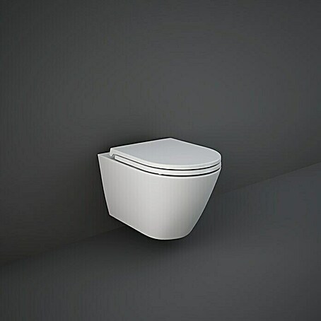 RAK Ceramics Feeling Wand-WC (Spülrandlos, Ohne Spezialglasur, Spülform: Tief, WC Abgang: Waagerecht, Weiß, Matt)