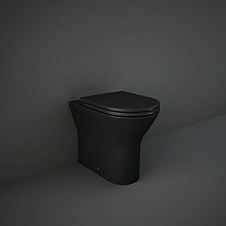 RAK Ceramics Feeling Stand-WC (Spülrandlos, Ohne Spezialglasur, Spülform: Tief, WC Abgang: Waagerecht, Schwarz)