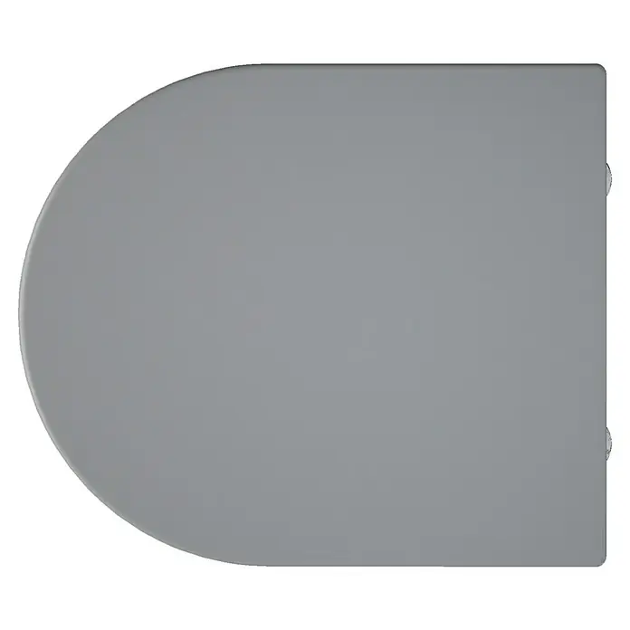 RAK Ceramics Feeling WC-Sitz - Duroplast, Grau, Mit Absenkautomatik - Graue, abgerundete Tischplatte mit glatter Oberfläche, ideal für moderne Büros oder Arbeitsbereiche, die Funktionalität mit Stil verbinden.