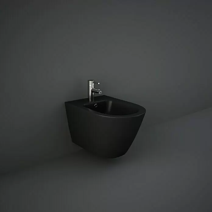 RAK Ceramics Feeling Wand-Bidet - 36 x 52 cm, Schwarz, Keramik, Ohne Spezialglasur - Stimmungsaufnahme