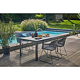 Sunfun Gartenmöbel-Set Maja/Annika (5 -tlg., Glas, Anthrazit/Black/Dark Grey)