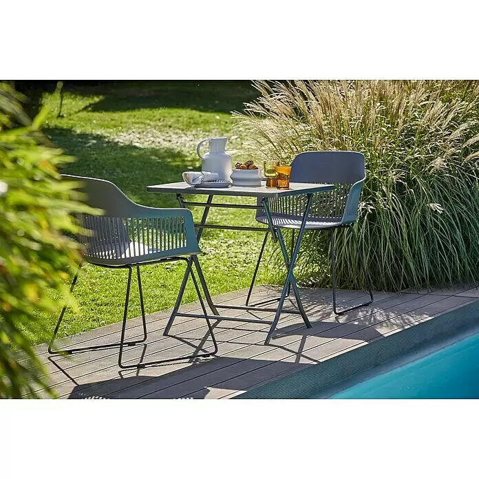 Gartensessel Annika - Black/Dark Grey, B x T x H: 57 x 60 x 82 cm - Stimmungsaufnahme