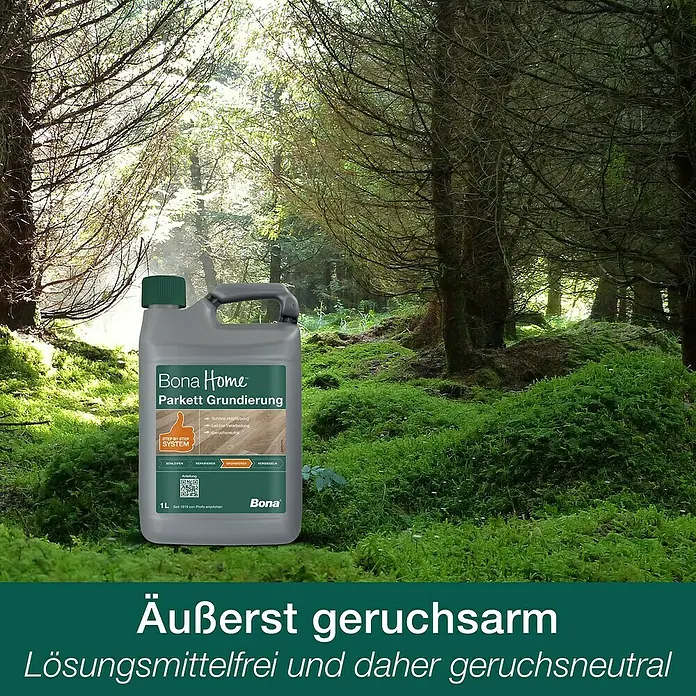 Bona Home Parkett-Grundierung - 1 l, Farblos - Produktfoto von Bona Home Parkett Grundierung, lösemittelfrei und geruchsneutral für die optimale Vorbereitung Ihres Parkettbodens.