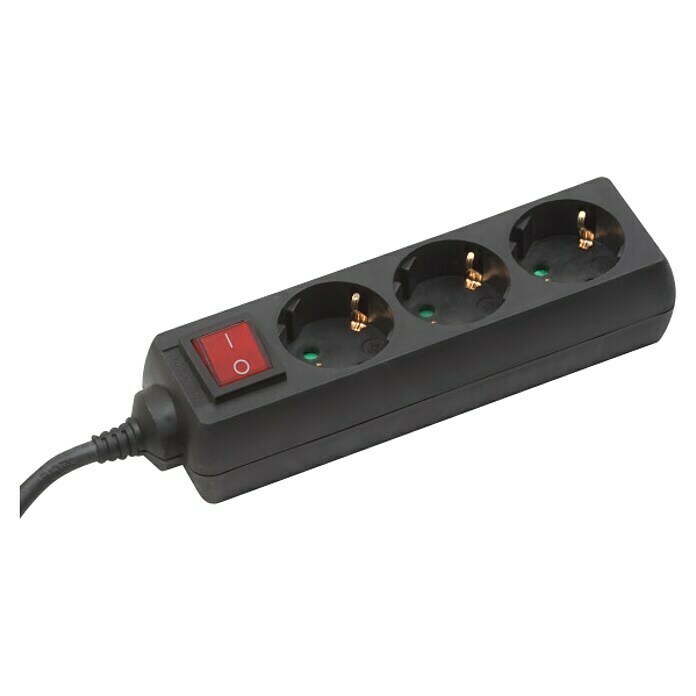 Schneider Electric Base de enchufe múltiple con USB (Número de enchufes  Schuko: 3 ud., Plateado/Antracita, 1,5 m), BAUHAUS