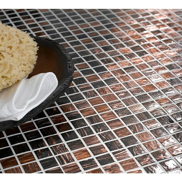 Mosaikfliese Goldstar GM GS 505254 (32,7 x 30,5 cm, Braun, Glänzend)
