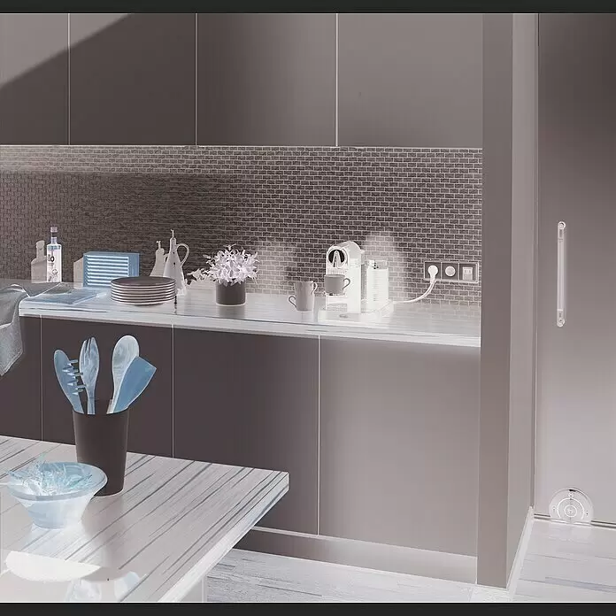 Mosaikfliese Brick XAM A411 - 30,6 x 32,4 cm, Silber, Matt - Stimmungsaufnahme