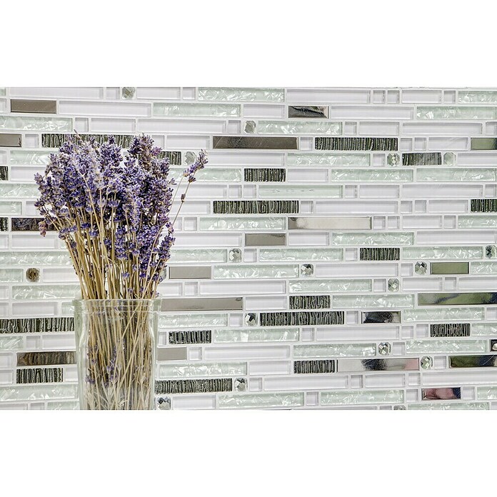 Mozaik pločica Crystal Mix  (29,8 x 33,8 cm, Bijele boje, Sjaj) | BAUHAUS