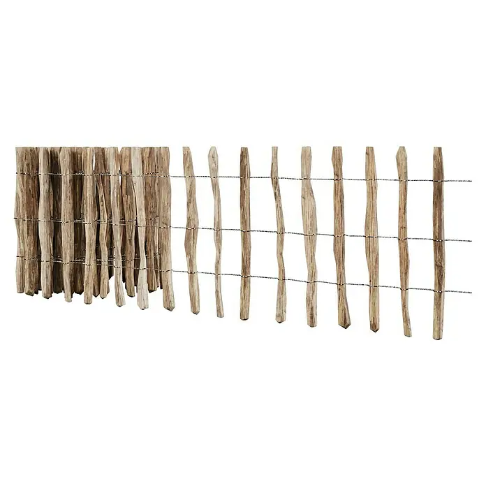 T & J Staketen Rollzaun Rollo 4-8 cm - B x H: 1.000 x 60 cm, Holz - Rustikaler Holzzaun, ideal für Gartenbegrenzungen und zur Erhöhung der Privatsphäre im Außenbereich. Naturmaterialien für ein harmonisches Gesamtbild.