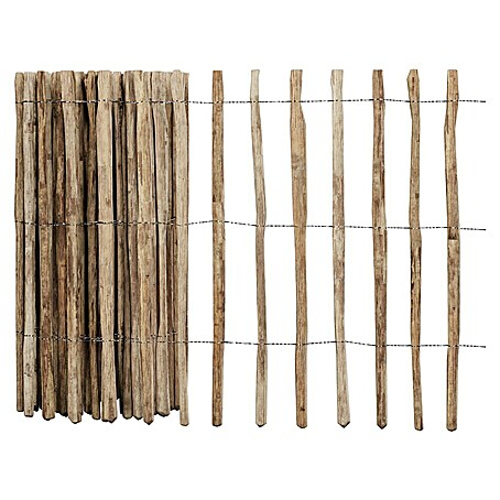 T & J Staketen Rollzaun Rollo 8-10 cm (B x H: 1 000 x 120 cm, Holz)