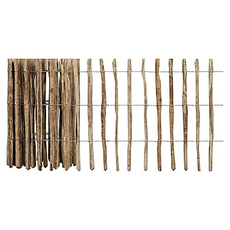 T & J Staketen Rollzaun Rollo 8-10 cm (B x H: 1 000 x 90 cm, Holz)