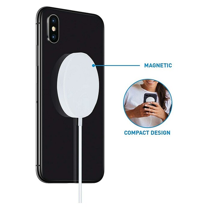 Cargador de batería para móvil magnético (15 W, Blanco) | BAUHAUS