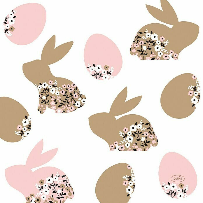 Duni Serviette (20 Stk., 33 x 33 cm, Blooming Bunnies)